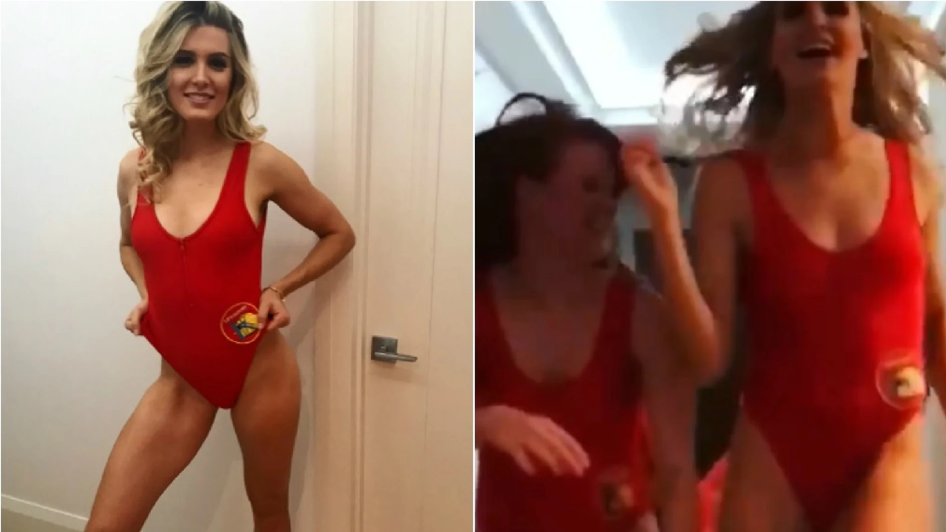 Genie Bouchard disfrazada de Pamela Anderson en 'Waywatch' Genie Bouchard disfrazada de Pamela Anderson en 'Waywatch'