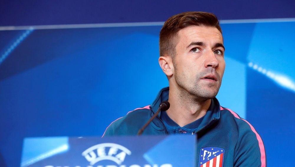 Gabi, durante la rueda de prensa
