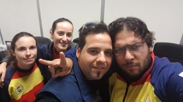 Los cuatro integrantes del equipo español de tiro
