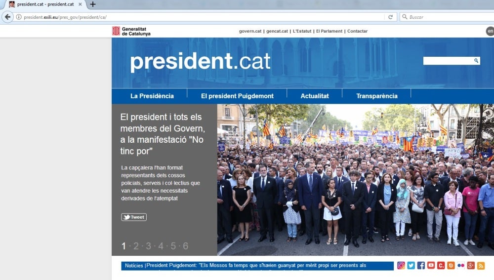 La nueva web de Puigdemont