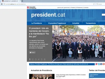 La nueva web de Puigdemont La nueva web de Puigdemont