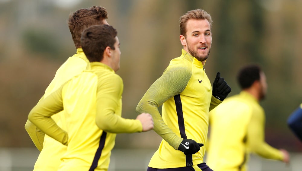 Harry Kane, en el entrenamiento del Tottenham en Londres