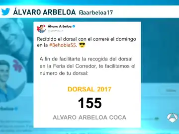 Arbeloa y su dorsal en la Behobia-San Sebastián Arbeloa y su dorsal en la Behobia-San Sebastián