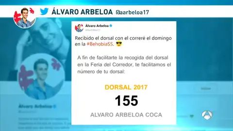 Arbeloa y su dorsal en la Behobia-San Sebastián Arbeloa y su dorsal en la Behobia-San Sebastián