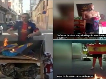 Aficionados culés queman la camiseta del Barcelona
