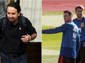 Pablo Iglesias y Sergio Ramos