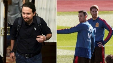 Pablo Iglesias y Sergio Ramos