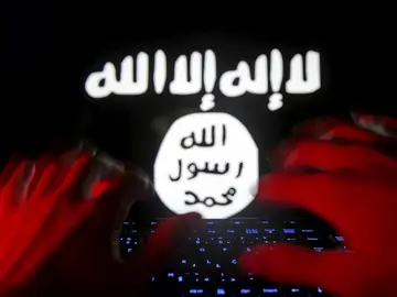 Símbolo de Daesh en una pantalla Símbolo de Daesh en una pantalla
