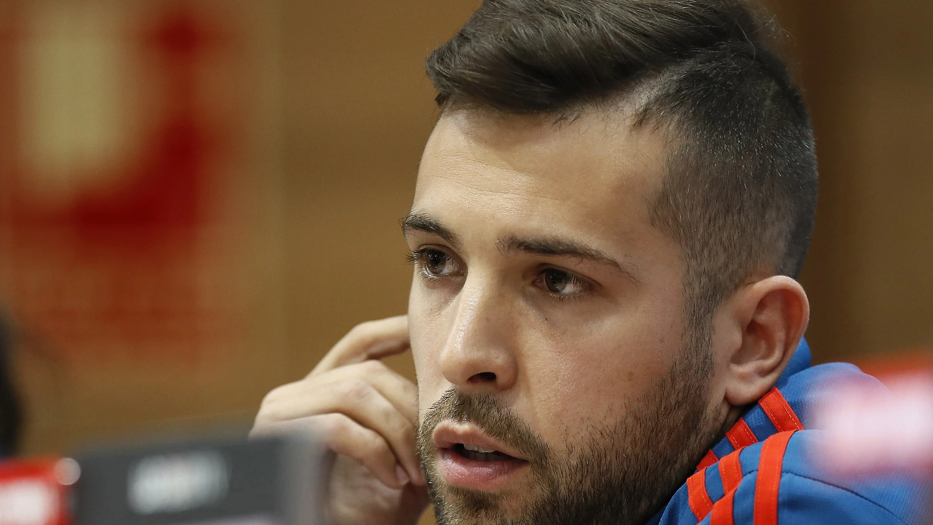 Jordi Alba, en rueda de prensa Jordi Alba, en rueda de prensa