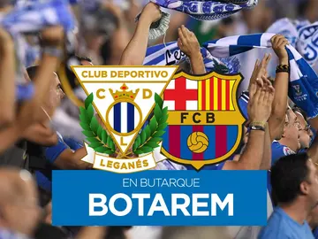 El cartel del Leganés para el partido ante el Barça: "Botarem" El cartel del Leganés para el partido ante el Barça: "Botarem"
