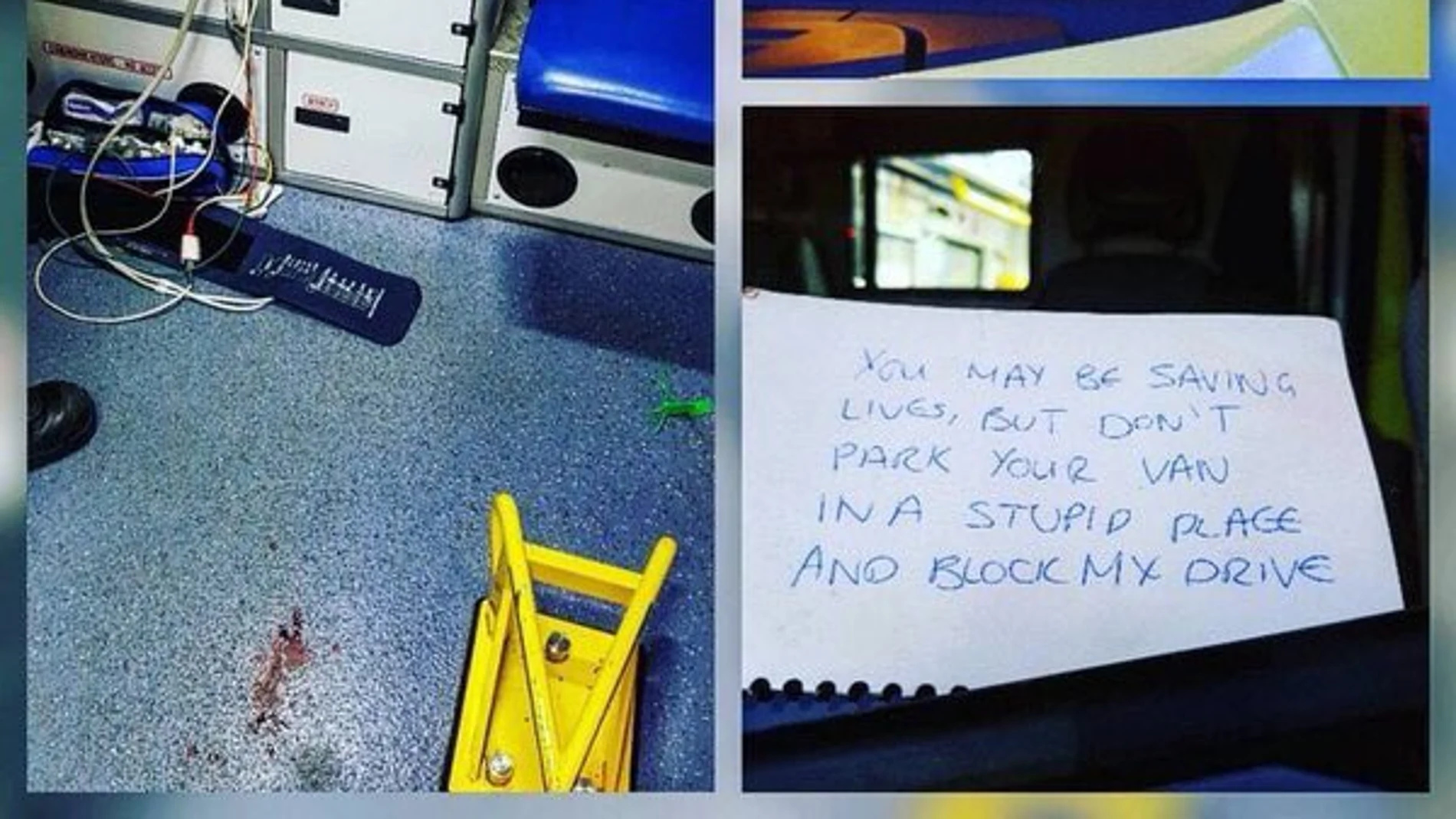 Nota que encontraron en la ambulancia Nota que encontraron en la ambulancia