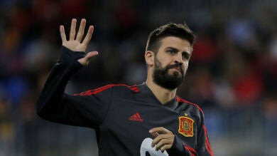 Pitos para Gerard Piqué en La Rosaleda durante el España-Costa Rica