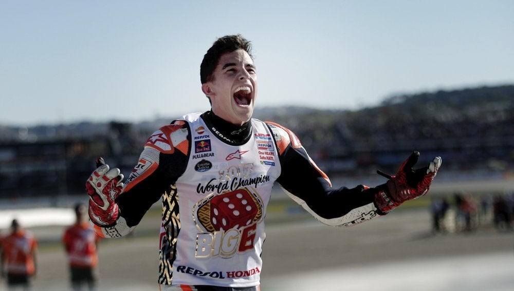 Marc Márquez, eufórico tras conquistar su cuarto mundial de MotoGP