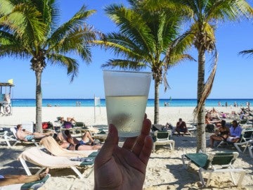 Una playa de Cancún, México
