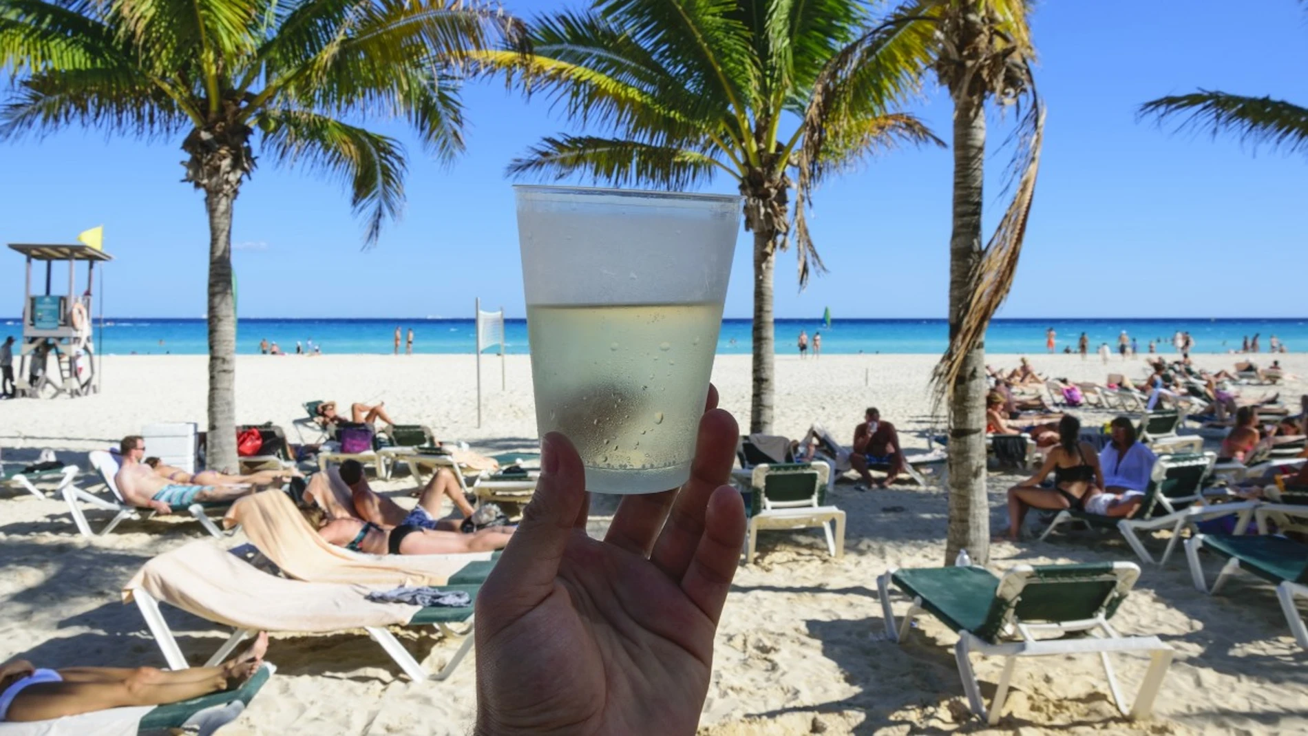 Una playa de Cancún, México Una playa de Cancún, México