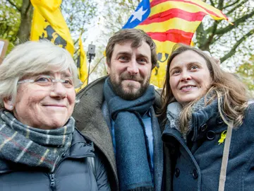 Los tres exconsejeros de la Generalitat de Cataluña Toni Comín, Clara Ponsatí y Meritxell Serret Los tres exconsejeros de la Generalitat de Cataluña Toni Comín, Clara Ponsatí y Meritxell Serret
