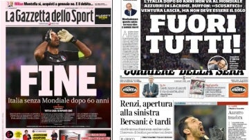 La eliminación de Italia, en la prensa