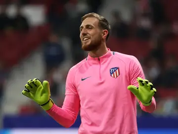 Oblak, antes de un partido Oblak, antes de un partido