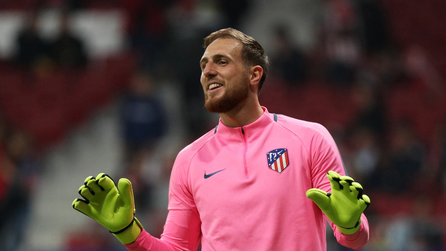 Oblak, antes de un partido Oblak, antes de un partido