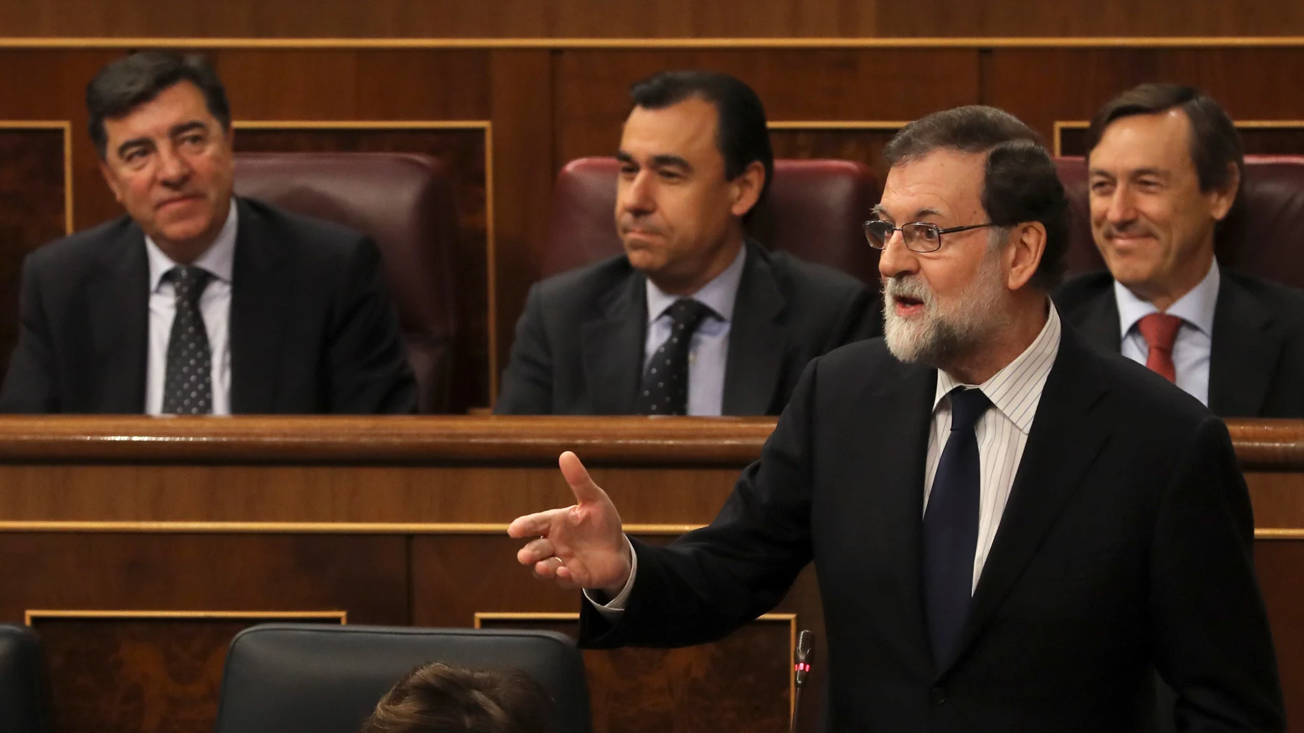 El jefe del Ejecutivo, Mariano Rajoy, durante la sesión de control El jefe del Ejecutivo, Mariano Rajoy, durante la sesión de control