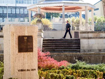 Lugar donde estaba el busto de Manuel Fraga Lugar donde estaba el busto de Manuel Fraga