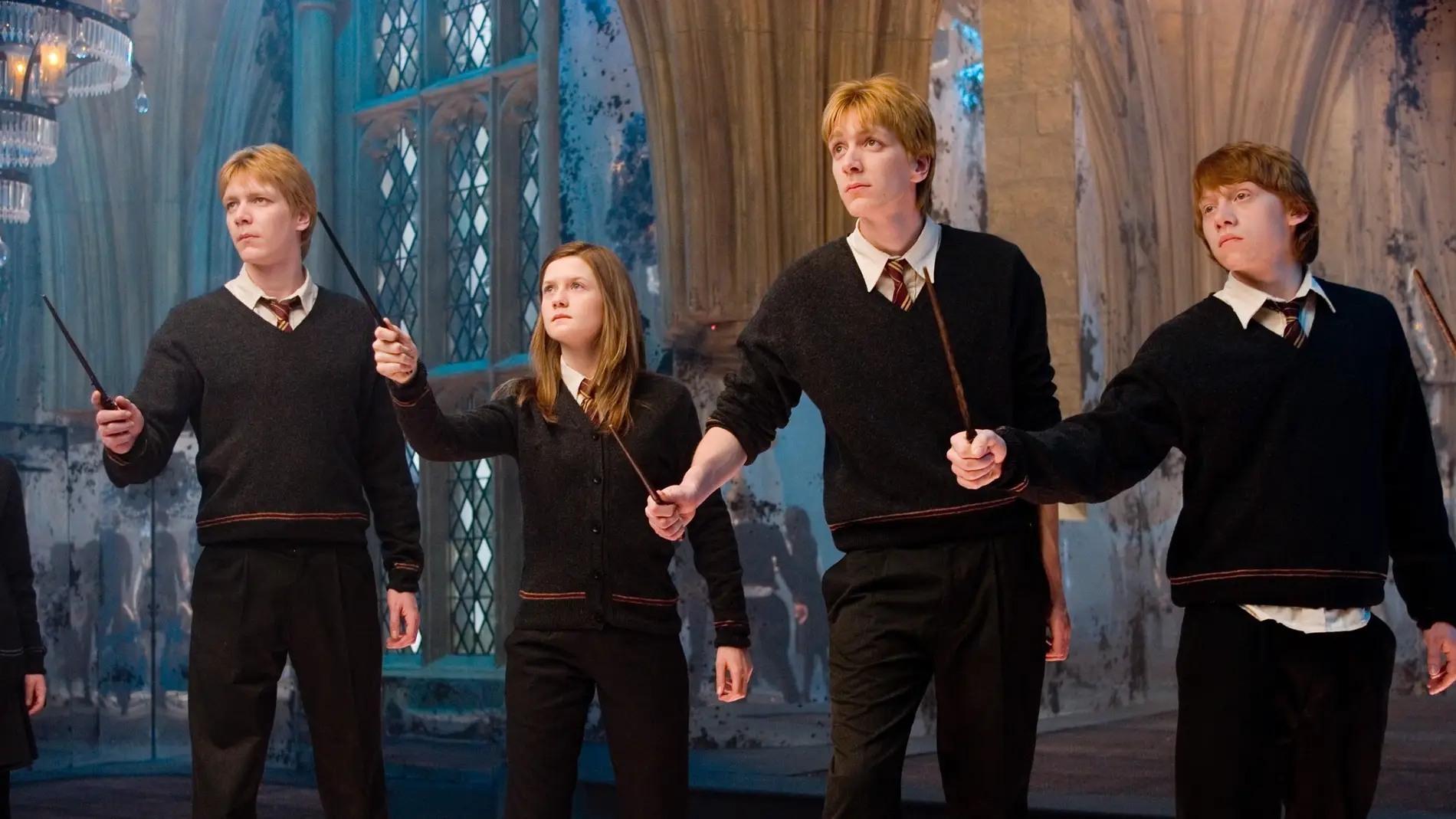 Los hermanos Weasley en Hogwarts