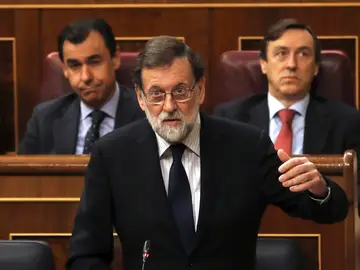 El jefe del Ejecutivo, Mariano Rajoy, durante su intervención El jefe del Ejecutivo, Mariano Rajoy, durante su intervención