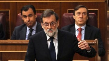 El jefe del Ejecutivo, Mariano Rajoy, durante su intervención