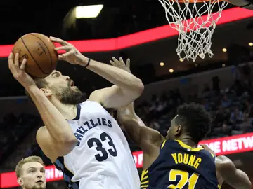 Marc Gasol, en acción ante Indiana Pacers Marc Gasol, en acción ante Indiana Pacers