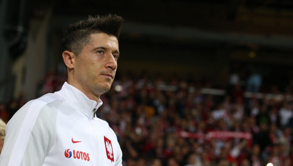 Robert Lewandowski, en un partido con Polonia