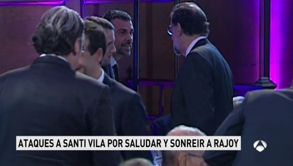 Saludo entre Rajoy y Vila