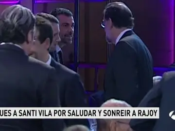 Saludo entre Rajoy y Vila Saludo entre Rajoy y Vila