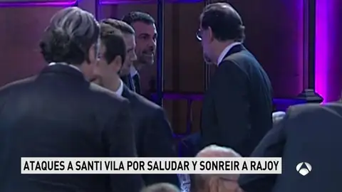 Saludo entre Rajoy y Vila Saludo entre Rajoy y Vila