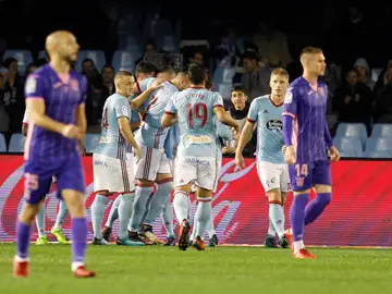 Los jugadores del Celta celebran un gol Los jugadores del Celta celebran un gol
