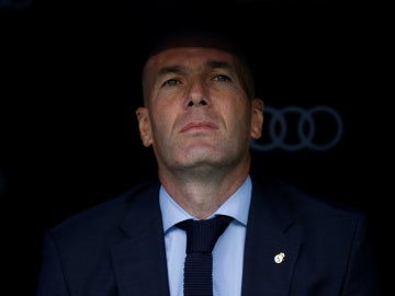 Zidane, durante el partido contra el Málaga