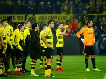 Los jugadores del Borussia, cariacontecidos Los jugadores del Borussia, cariacontecidos