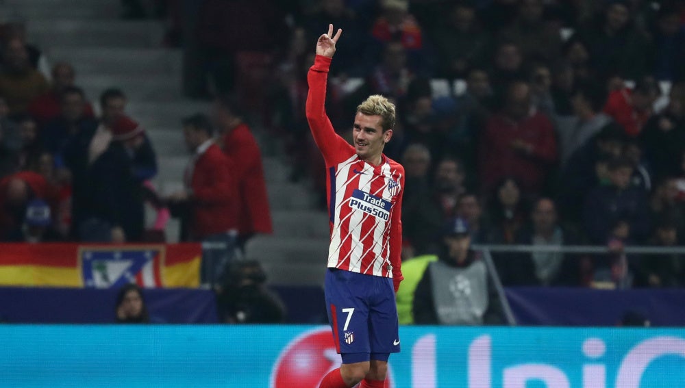 Griezmann celebra un gol con el Atlético de Madrid