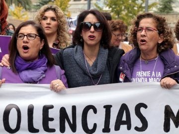 Juana Rivas en la manifestación contra la Violencia de Género