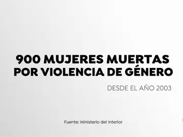 900 mujeres han muerto por violencia de género desde 2003 900 mujeres han muerto por violencia de género desde 2003