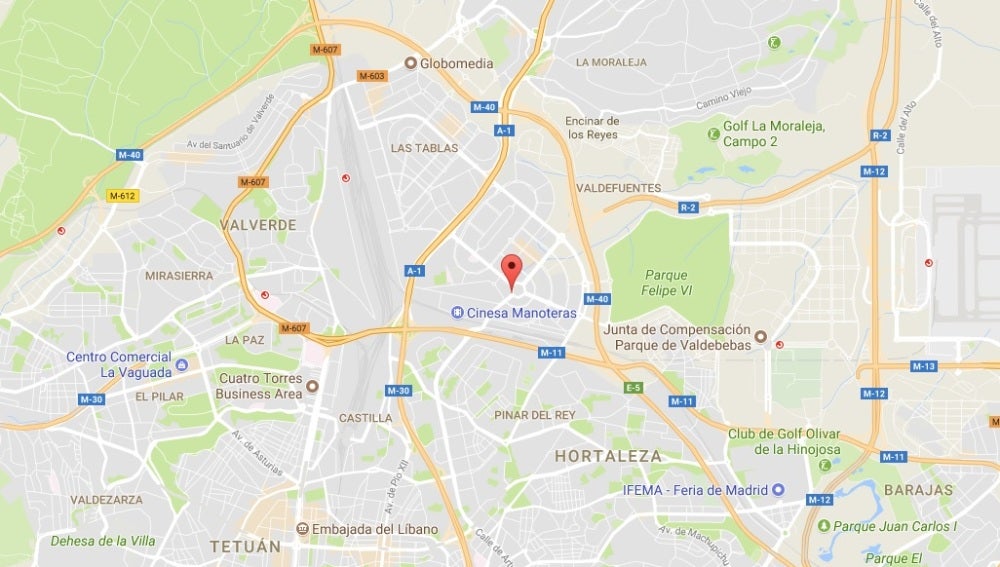 Localización de la casa desde la que disparaban con una escopeta de perdigones en Madrid