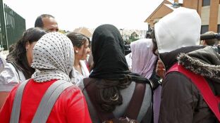 Estudiantes musulmanas en un centro escolar