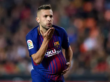 Jordi Alba celebra su gol con el Barcelona Jordi Alba celebra su gol con el Barcelona