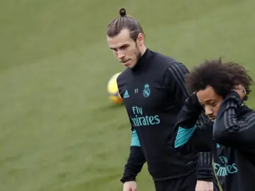 Gareth Bale, en el entrenamiento del Real Madrid en Valdebebas Gareth Bale, en el entrenamiento del Real Madrid en Valdebebas
