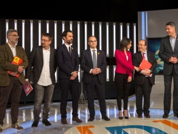 Los candidatos a las elecciones catalanas del 21D en el debate a siete