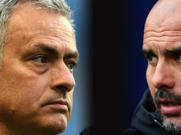 Mourinho y Guardiola, frente a frente en el derbi de Manchester