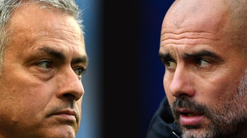 Mourinho y Guardiola, frente a frente en el derbi de Manchester