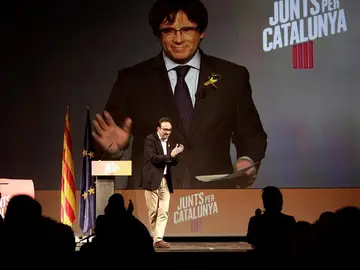 El número uno de Junts per Catalunya, Carles Puigdemont El número uno de Junts per Catalunya, Carles Puigdemont