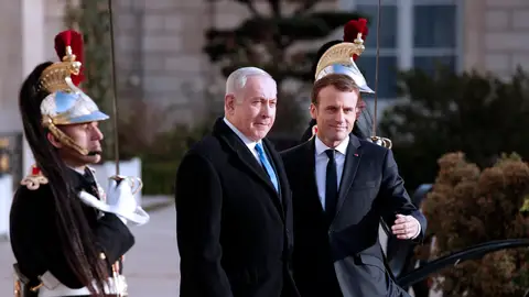 Netanyahu y Macron Netanyahu y Macron