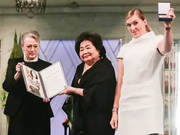 Setsuko Thurlow, en la entrega de los Nobel Setsuko Thurlow, en la entrega de los Nobel