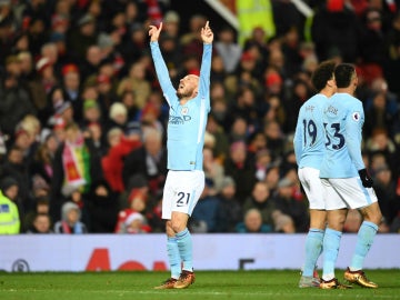 David Silva celebra un gol